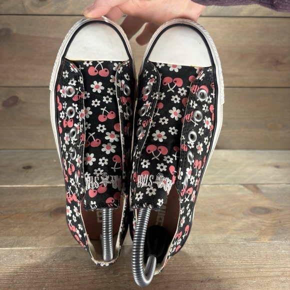 converse all star chuck taylor womens size 6 shoes black pink cherry floral - Picture 6 of 9